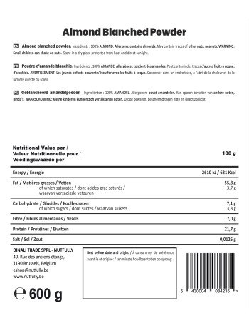 Poudre d'amande blanchie - 600G