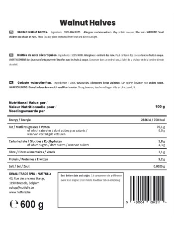 Moitiés de noix décortiquées - 600G